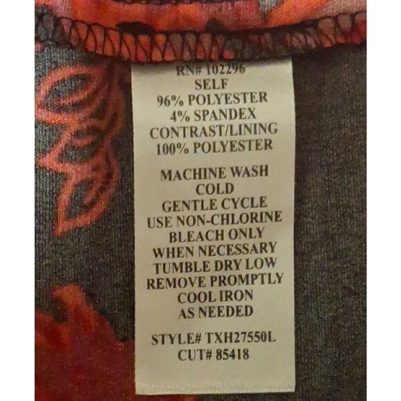 Connected Apparel 24W Red Floral Sheath Dress Cocktail Wedding Guest Date Night - Picture 7 of 7